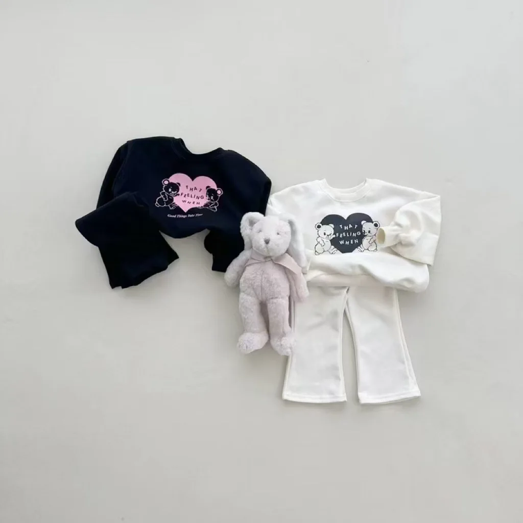 2024 Autumn New Baby Girl Clothes Set Infant Casual Sweatshirt + Pants 2pcs Suit Toddler Girls Long Sleeve Pullover Outfits