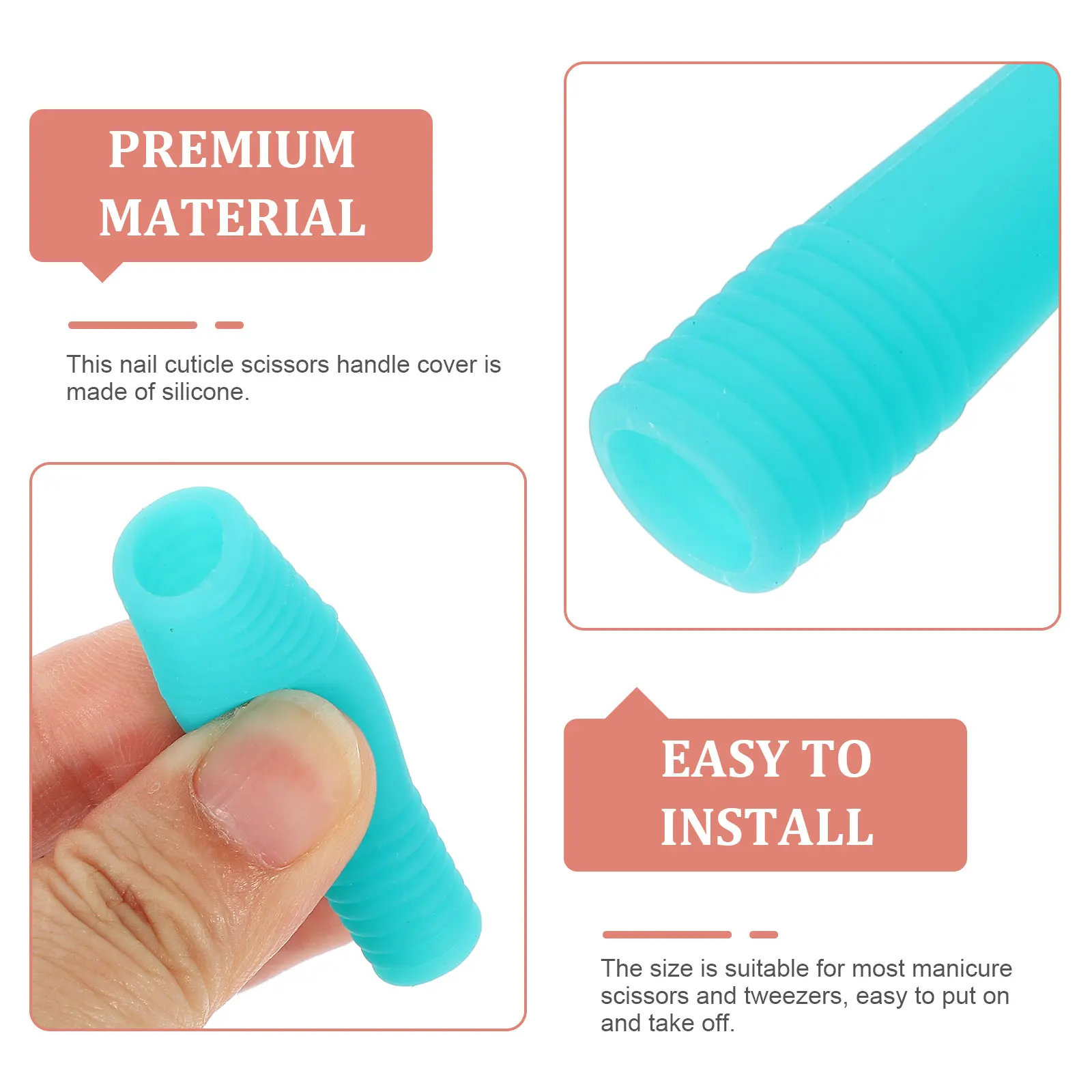 

12 Pcs Short Thread Green Yellow Pink Silicone Sleeves for Tweezers Scissors Cuticle Handle Covers Trimmer Protector Non Slip