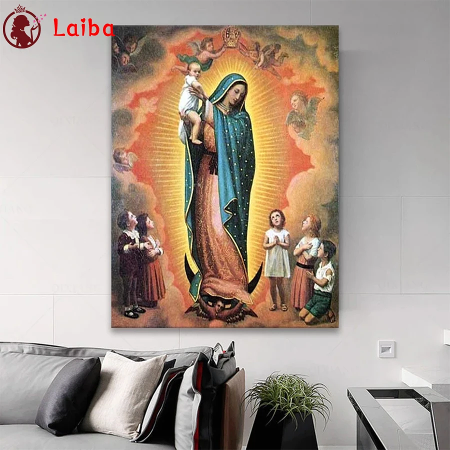 

DIY Diamond Painting Guadalupe Mexican Virgin Mary Mexico Diamond Mosaic Full Drill Square Cross Stitch Handmade Hobby