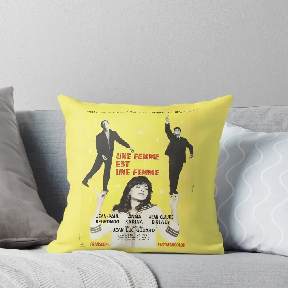 Une Femme Est Une Femme - Jean-Luc Godard / Anna Karina / Jean Paul Belmondo / Jean Claude Brialy Throw Pillow