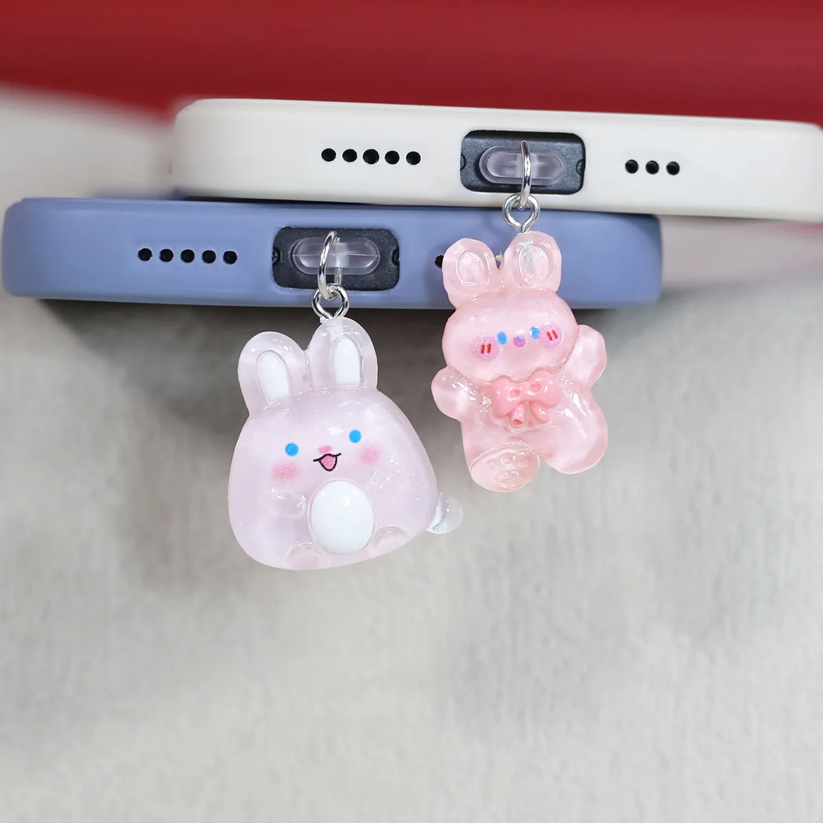 Cute Pink Rabbit Phone Dustproof Plug Phone Accessories Cartoon Accessories Pendant For Iphone/Xiaomi/Samsung Dustproof Plug