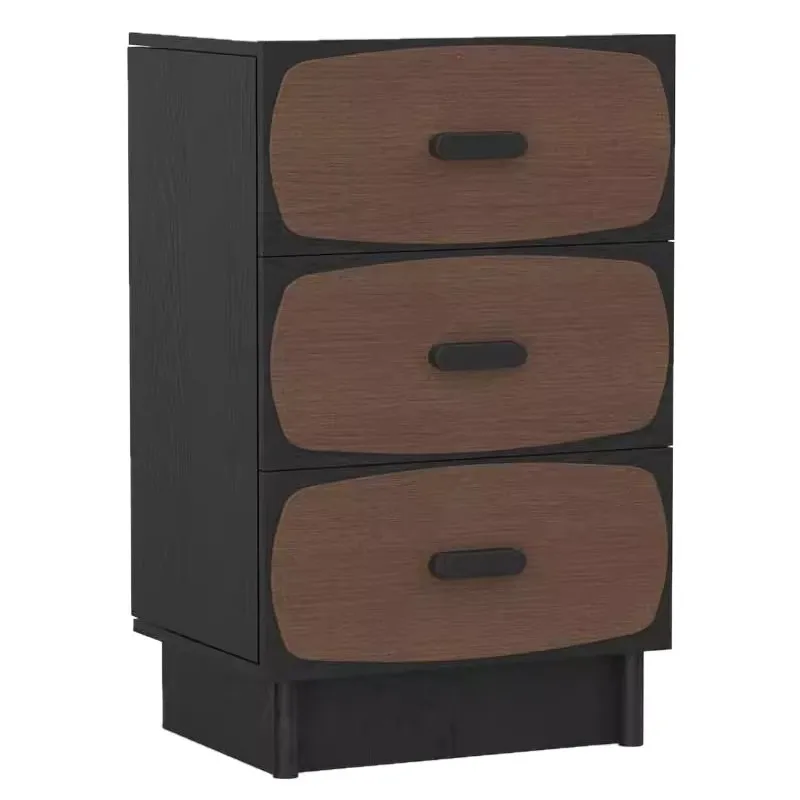 Button three-buck modern light retro living room storage drawer cabinet bedroom simple light luxury bedside storage cabinet