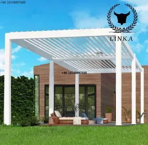 Customized Sun Waterproof Louvered Roof Motorized Aluminium Pergola Arches Arbours Pergolas