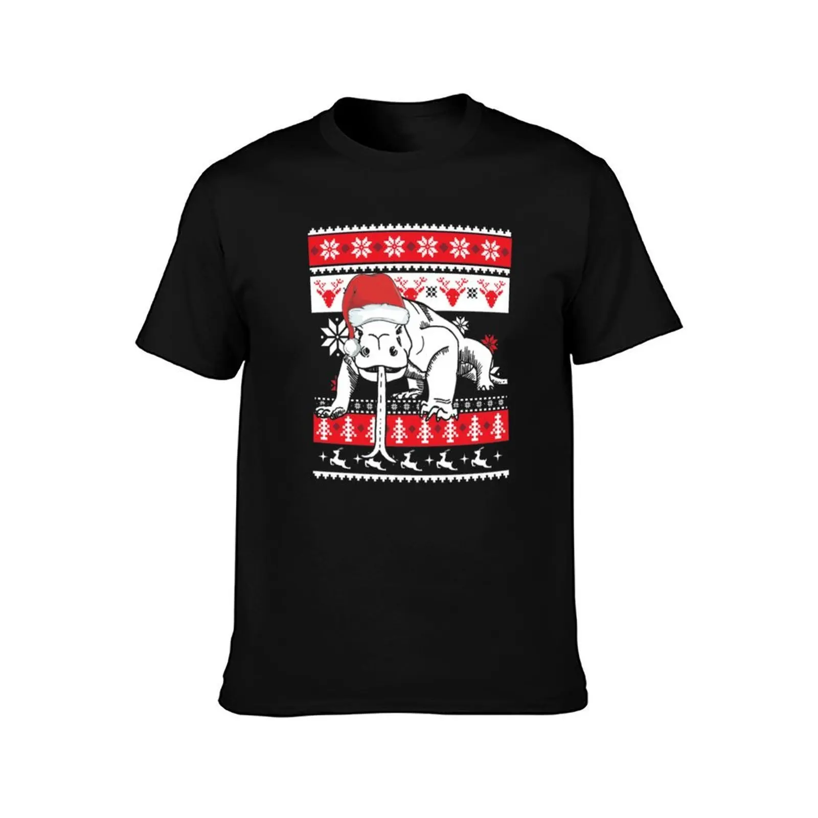 Komodo Animal Ugly Christmas mask shirt T-Shirt man t shirt cotton high quality T-Shirt