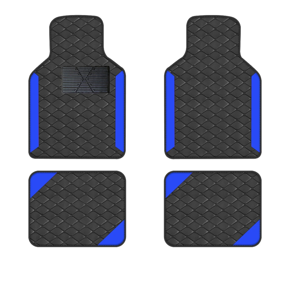 

4pcs Car Floor Mat Full Set Universal Car Mat Protection Pad Pu Leather Interior Accessories