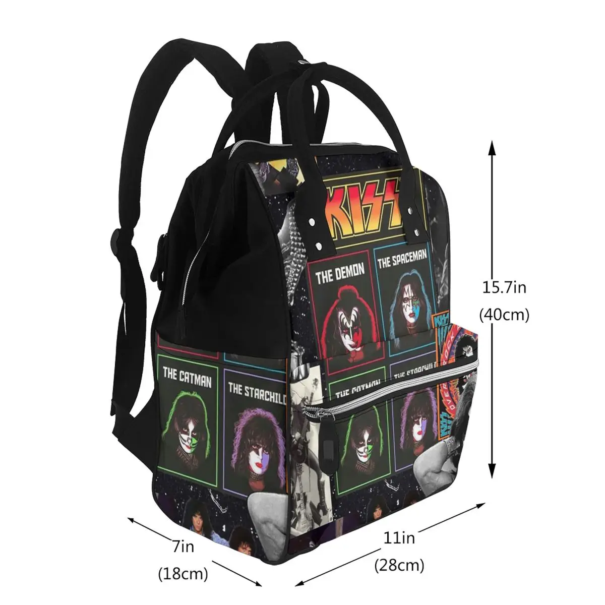 Heavy Metal Rock Music Band Kiss Student Backpack School Bag Hiking Travel Daypack for Men Women Bookbag Shoulder Bags