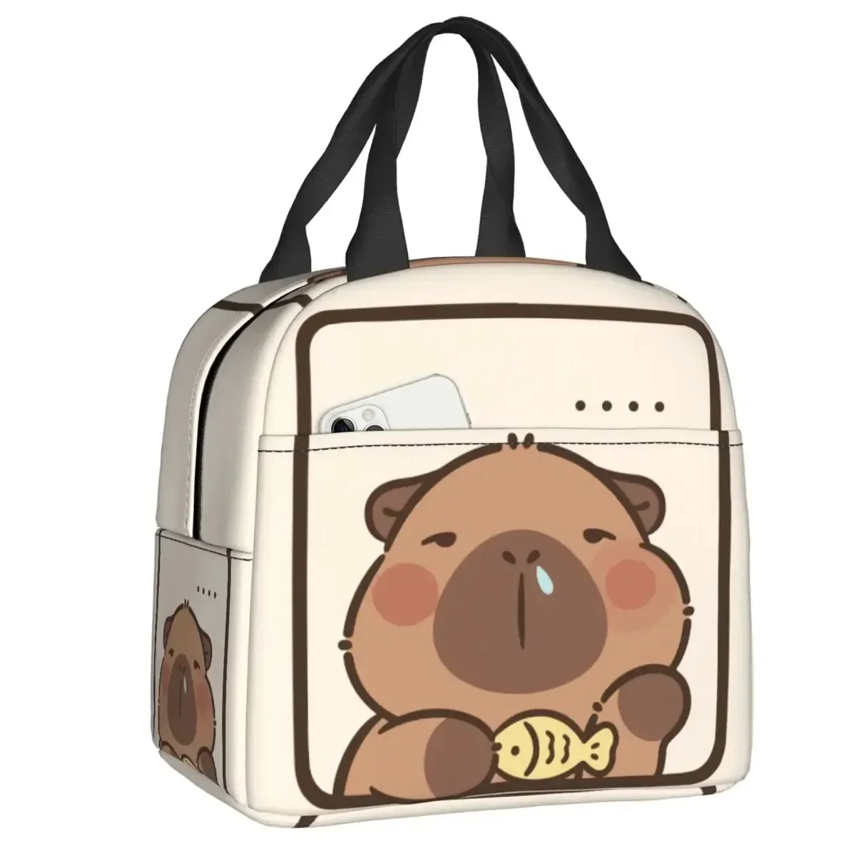 & Adult Capybara Lunch Box - Insulated Cooler Bag with Capybara Design, Oxford Fabric for, Office, Picnic - Hand Washable Capyba