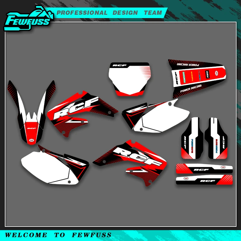 

Fewfuss для Honda CRF450R CRF450 2002 2003 2004 CRF 450 450R полная графика наклейки наклейки мотоцикл фон индивидуальный номер