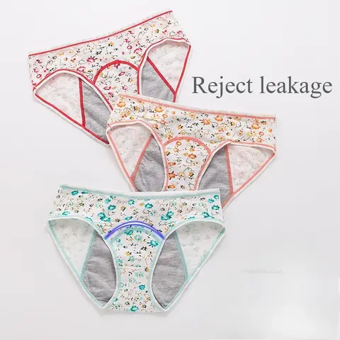 여성 생리 팬티 누출 방지 월경 속옷 코튼 숙녀 통기성 팬티 XS-L 팬티 속옷