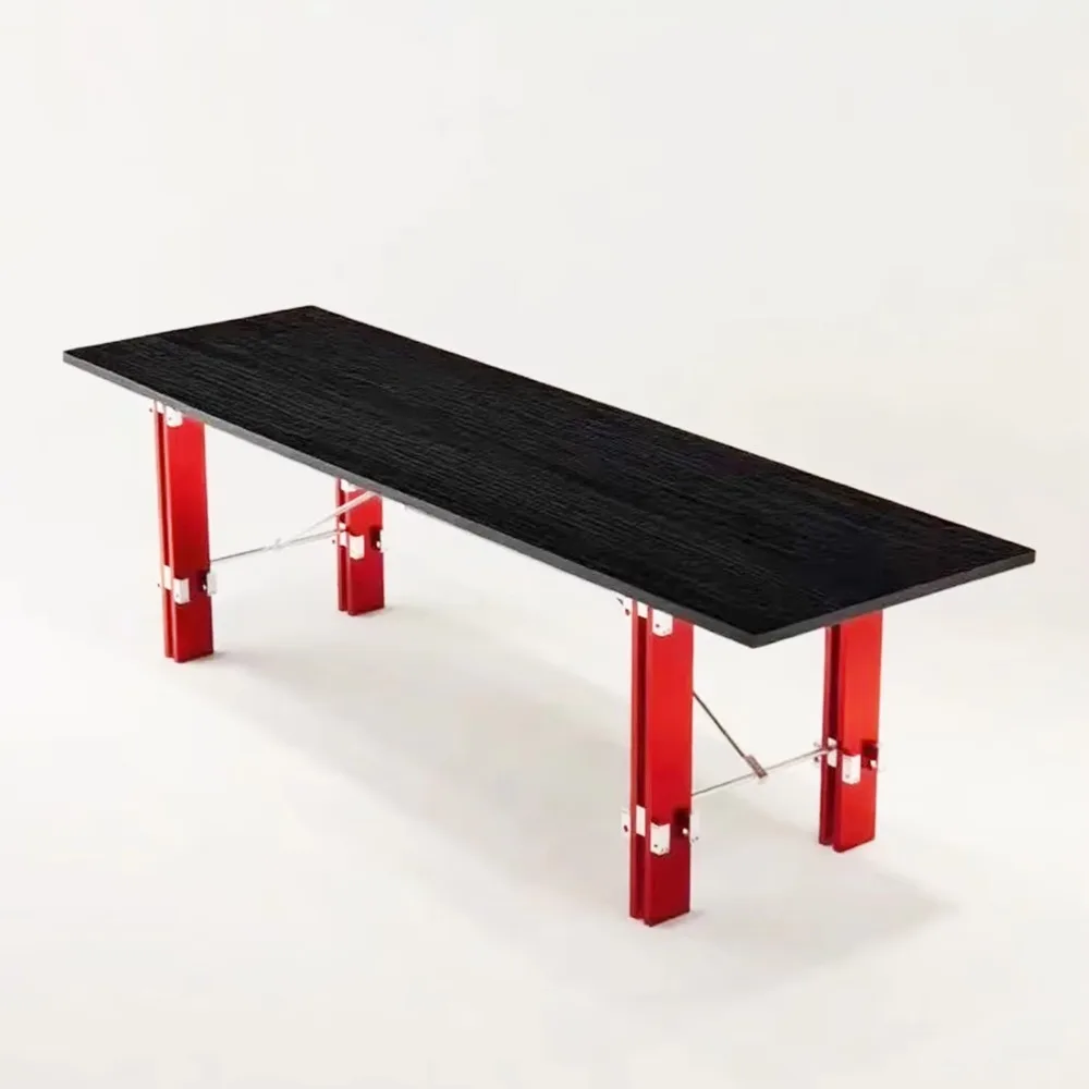 Detachable Designer Wooden Office Desk, Made From Birch Seaboard, Long Workbench, Minimalist Computer Desk