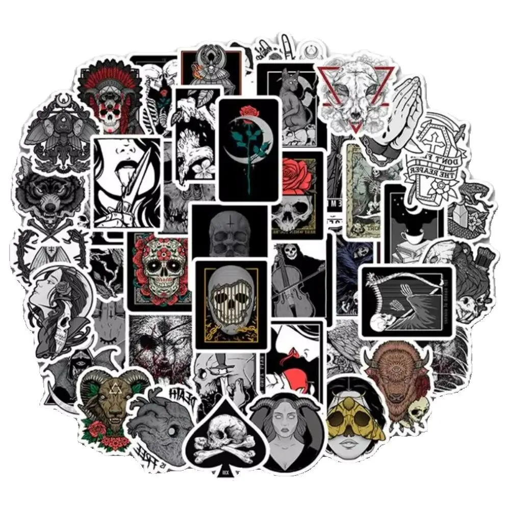 50 stuks gotische schedel cartoon graffiti skateboard mobiele telefoon helm helm laptop sticker sticker