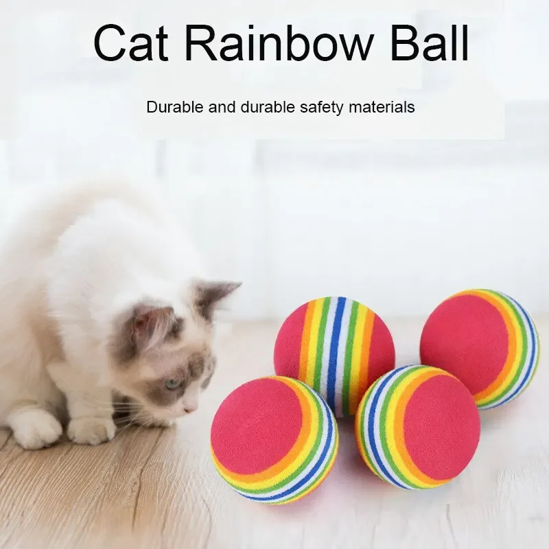 10PCS Cat Toy Balls Interactive for Indoor Cats Best Kitten Favorite Gift Soft Foam Ball Chase Quiet Playing Cats Stuff Supplie