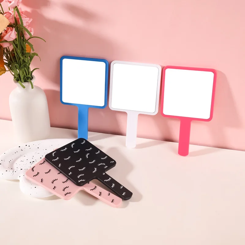 1Pc Handheld Makeup Mirror Square Female Portable Handheld Make Up Cosmetic Beauty Tools Vanity Desktop Make Up Mirror Tools 거울