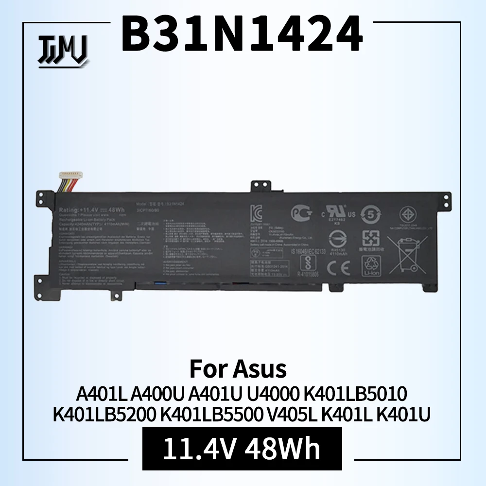 

B31N1424 Laptop Battery for Asus K401L A401L K401LB K401LB5010 K401LB5200 K401LB5500 A400U A401L K401U K401UB K401UQ Series