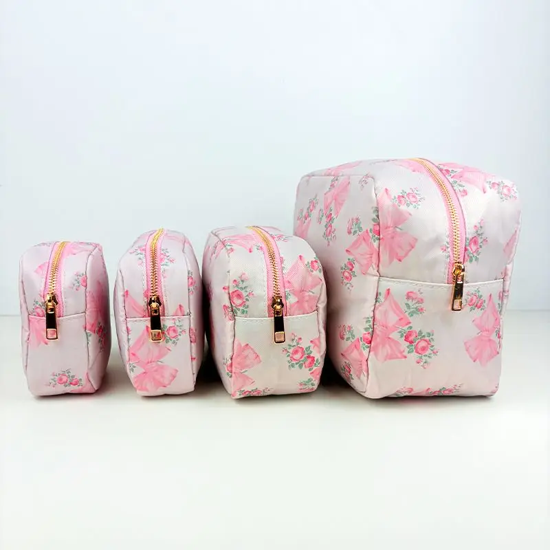 

Cute Makeup Bag Organizer Clutch Flower Print Cosmetic Bags Wash Women Travel Make Up Pouch Beauty Toilet Storage Cases