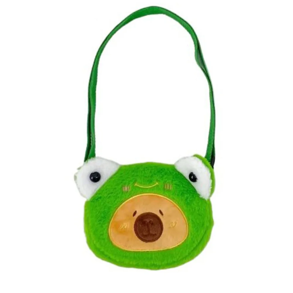 Large Capacity Capybara Shoulder Bag PP Cotton Cartoon Animal Animal Crossbody Bag Portable Zipper Frog Coin Purse Daily