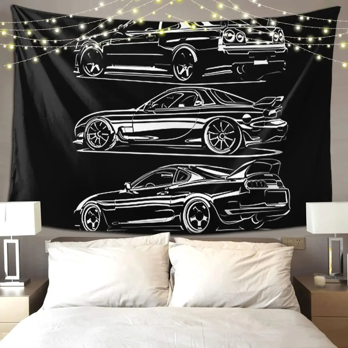 JDM Legend Tapestry Funny Wall Hanging Aesthetic Home Decoration Tapestries for Living Room Bedroom Dorm Room