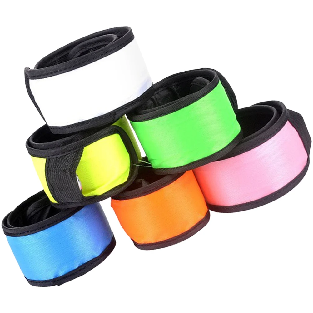 6 قطعة سوار صفعة مضيئة مقاومة للاهتراء تضيء معصمه للأطفال حفلة ليلة الجري المشي السلامة توهج الملحقات