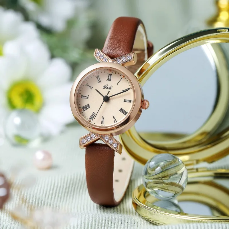 Exquisite Women Watch Fashion Personalized Light Luxury Fine Leather Strap Trend Waterproof Lady Quartz Watch Reloj Para Mujer