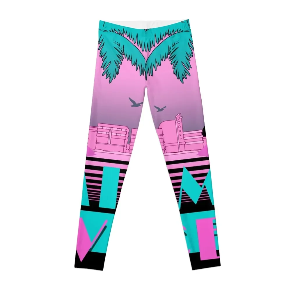 

Miami Vice - Retro 80s Design Leggings for physical sportswear gym Womens Leggings