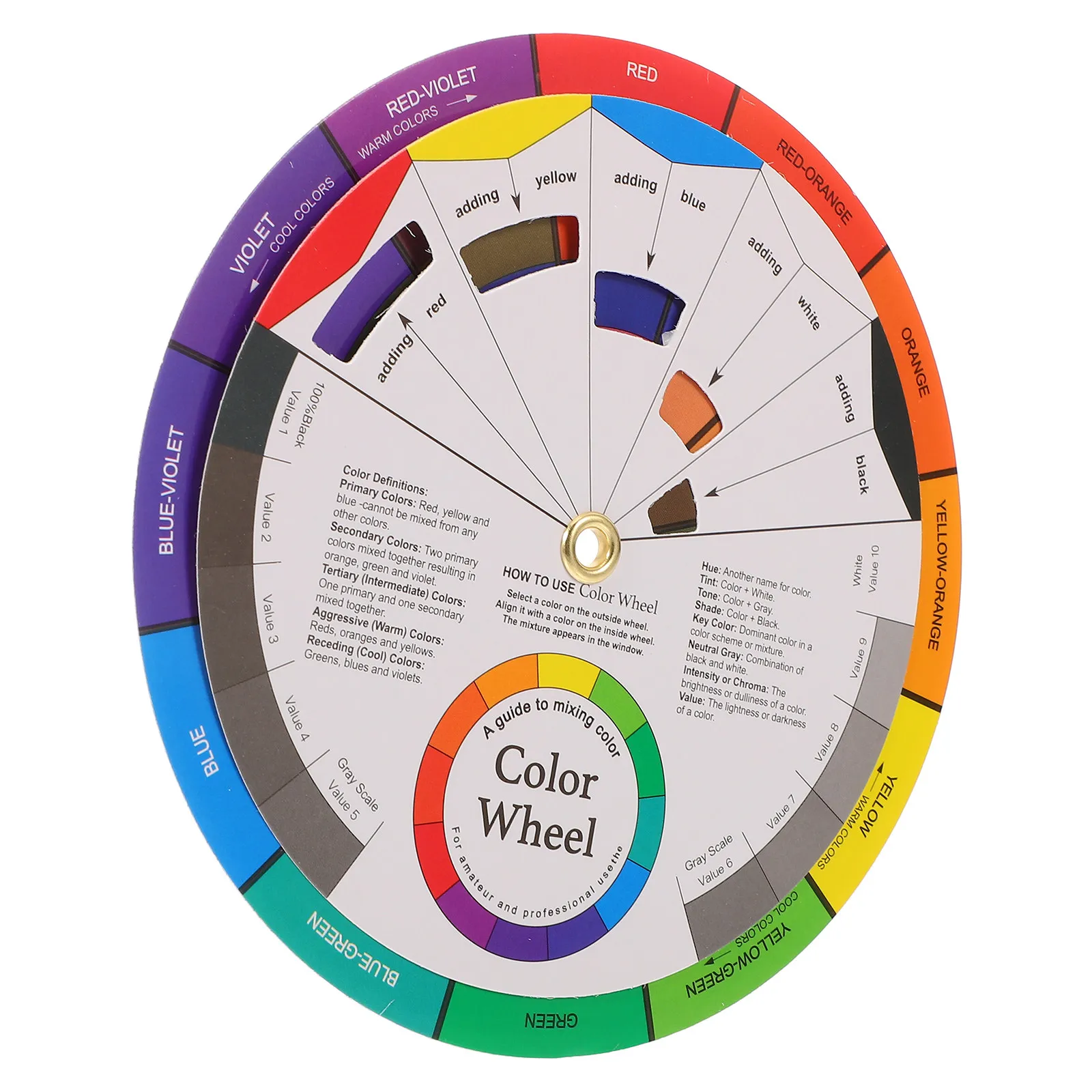 

14Cm Chart Portable Paint Color Matching Tool For Nail Art Tattoo Artist Colour Wheel Classroom Use