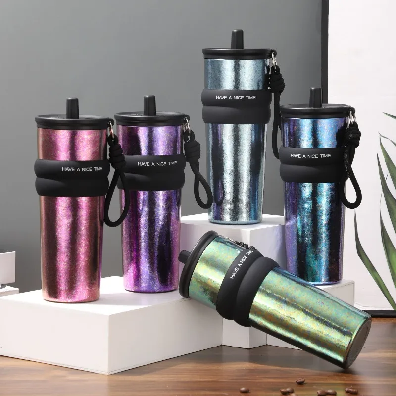 

720 мл Новая кружка из чистого титана, кружка для льда большой емкости, высококачественный набор титановых чашек, автомобильная присоска, веревочная кофейная чашка.