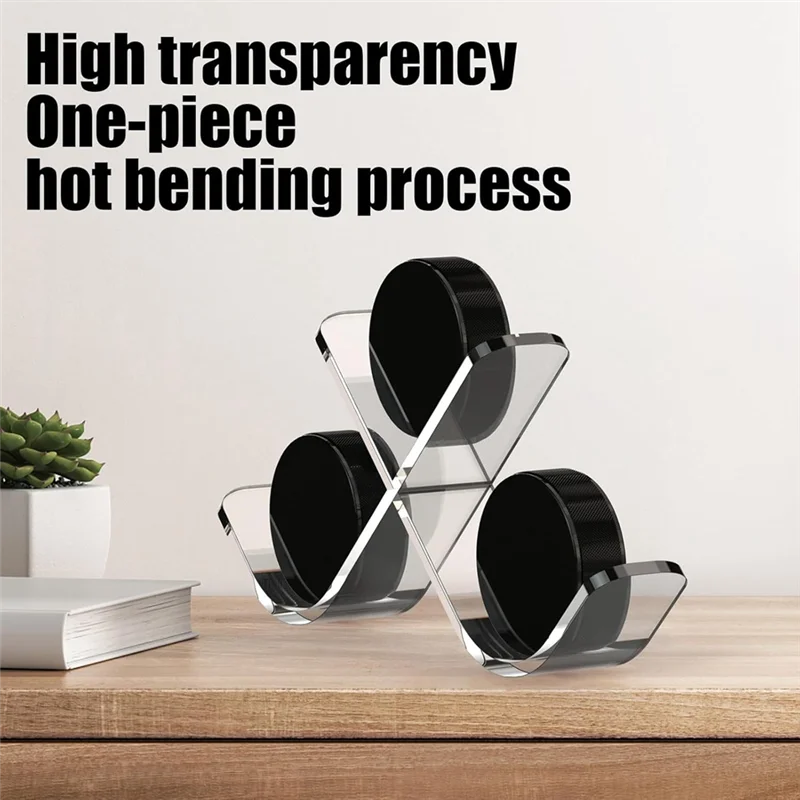 AED2-واضح الهوكي عفريت عرض حالة الاكريليك هوكي عفريت عرض موقف الرياضة ل 3 كرات الصولجان الهوكي عفريت حامل التخزين