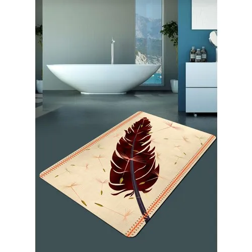 Ardizayn Feather Pattern 70 X120 cm Slip-Resistant Leather Sole Bath Mat, Mat