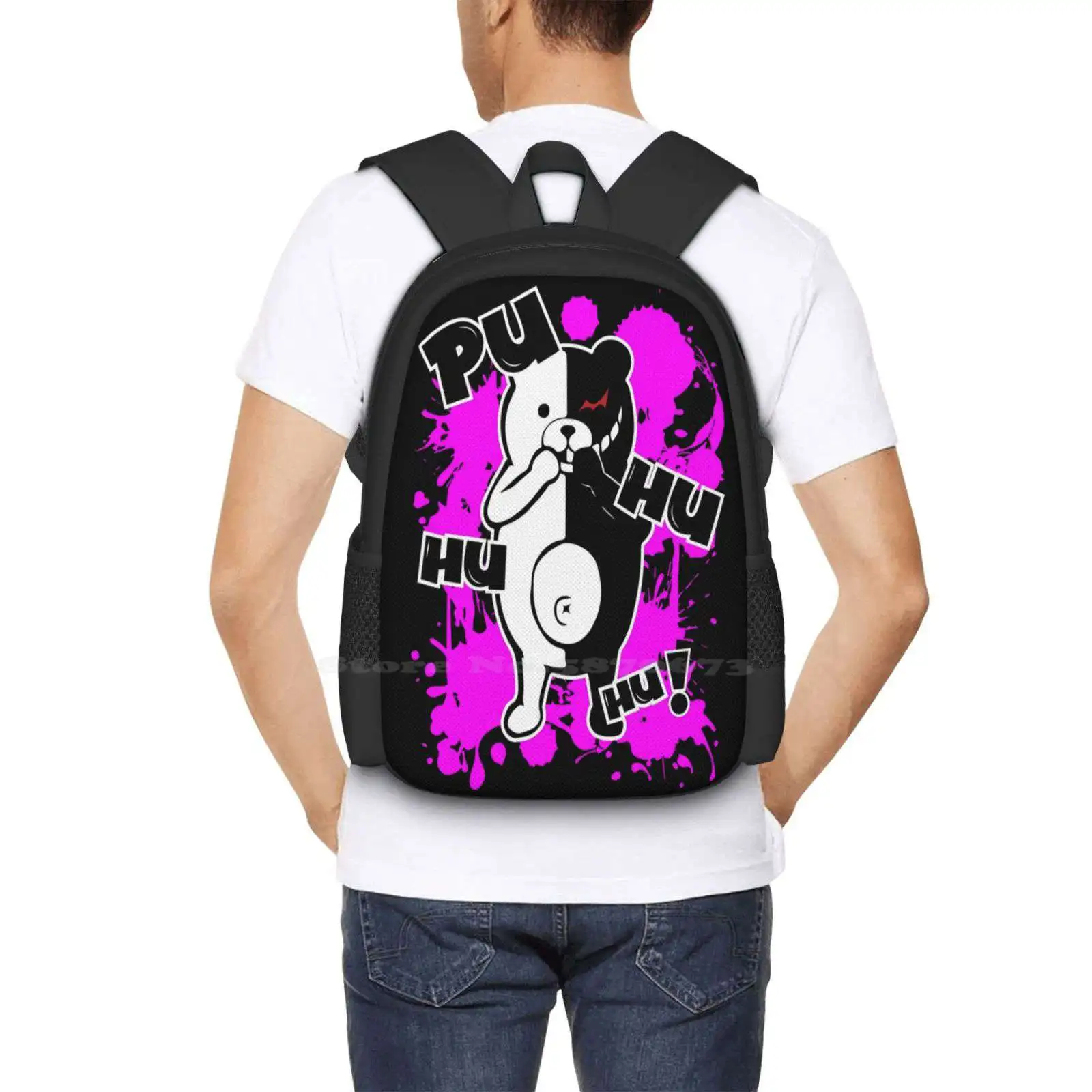 Monokuma Danganronpa-Puhuhuhu New Arrivals Unisex Bags Student Bag Backpack Danganronpa Monokuma Junko Enoshima Despair Hope