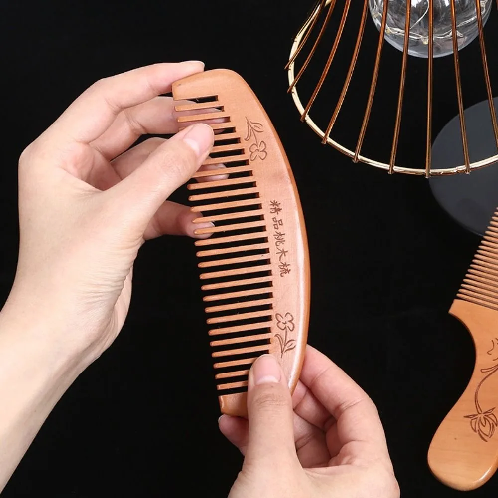

Wood Wooden Scalp Combs Narrow Tooth Coarse Tooth Head Acupuncture Point Massage Comb Traditional Retro