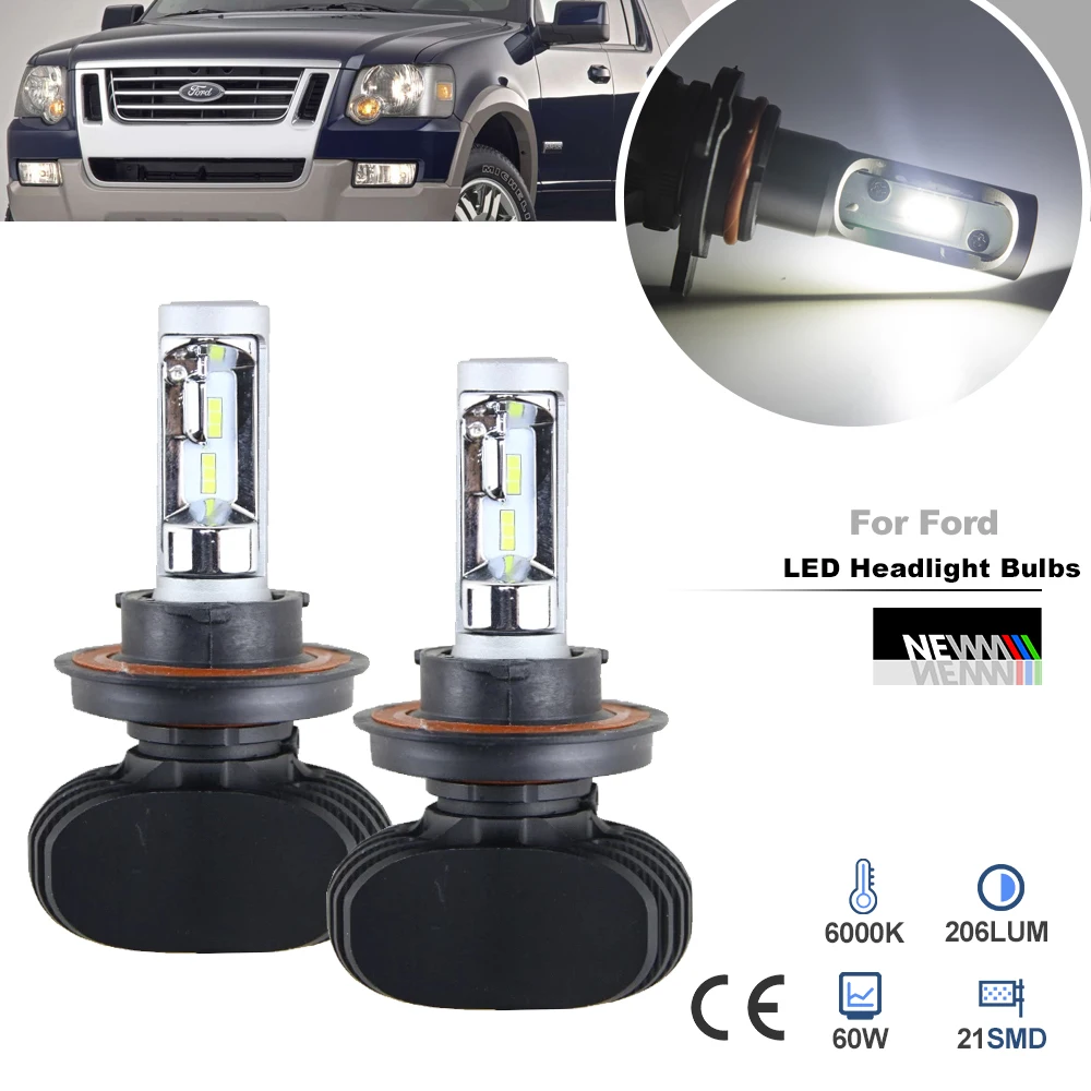 For Ford Explorer 2006 2007 2008 2009 2010 4x H13 9145 LED Headlight Fog Light Combo Bulbs Kit