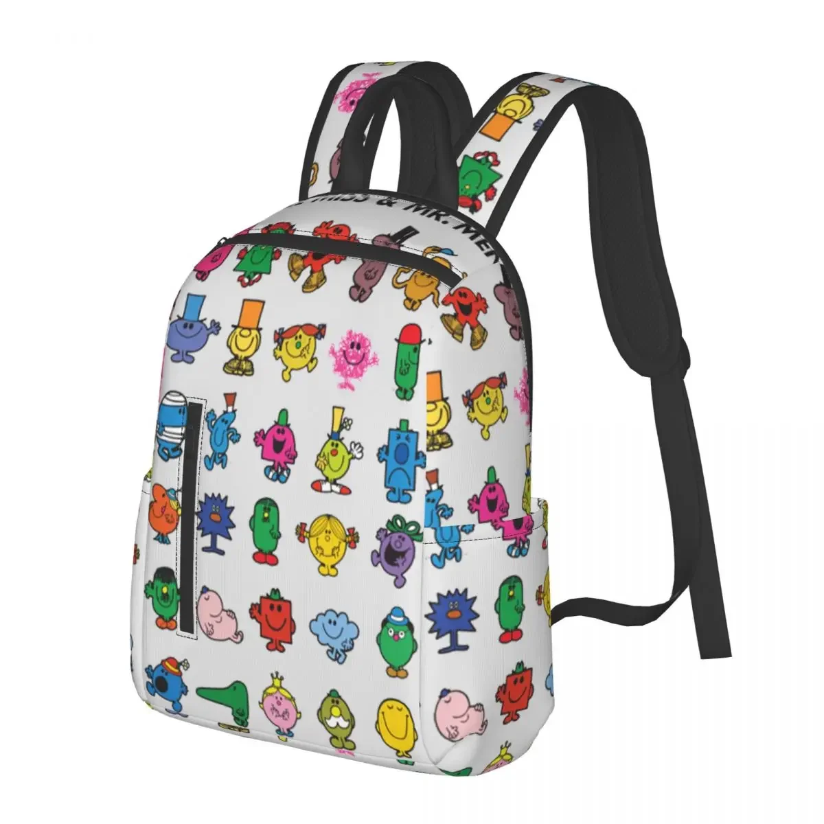 Little Miss And Mr. Men Student Backpack School Bag Hiking Travel Daypack for Boys Girls Bookbag Shoulder Bags