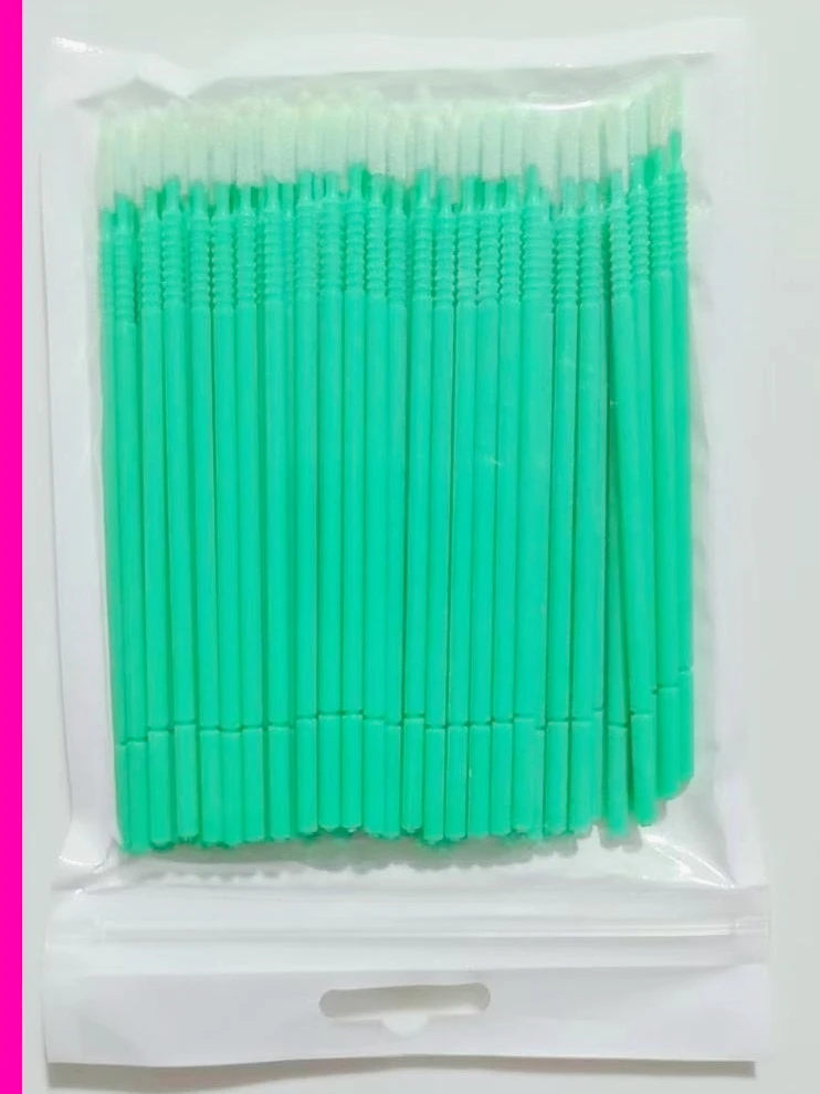 Wholesale 100pcs Long Head Bendable Micro Brushes Lash Extensions Eyelash Glue Cleaning Brush for Eyelashes
