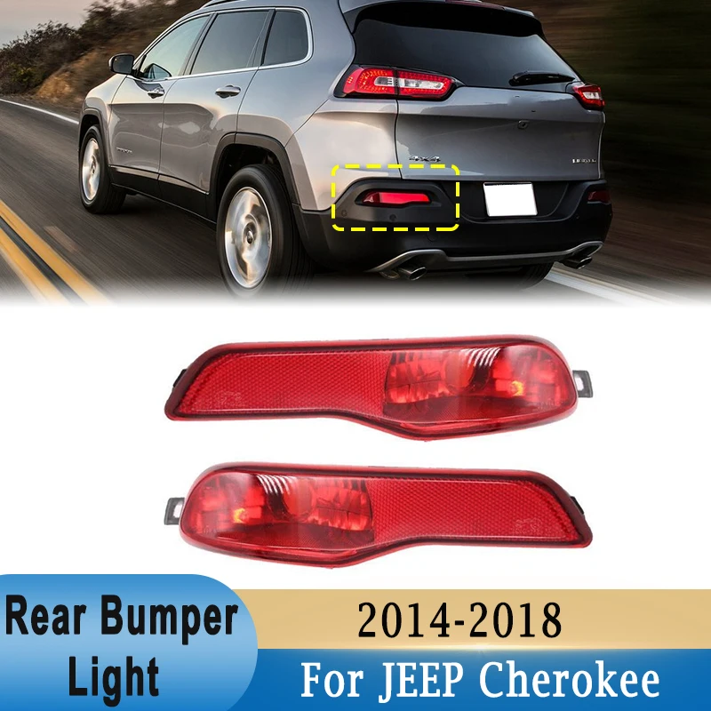 

Rear Bumper Fog Light Housing (no bulb) Rear Reflector Signal Cover for Jeep Cherokee 2014-2018 68102876AC, 68102877AC