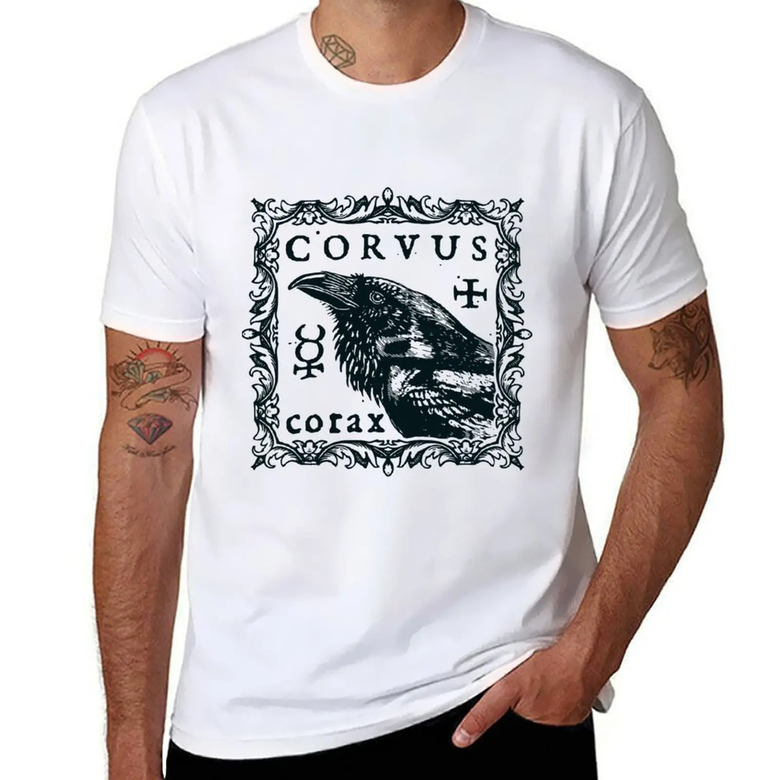 

Raven, Medieval common graphic shirt T-Shirt Alchemical corax, shirt the t man t raven man cotton Corvus