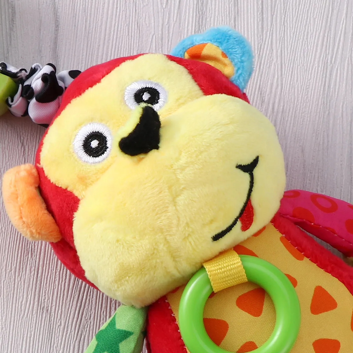Monkey Shape Baby Rattle Teether – Soothing Developmental Toy for Infants, Crib, Car Seat & Stroller