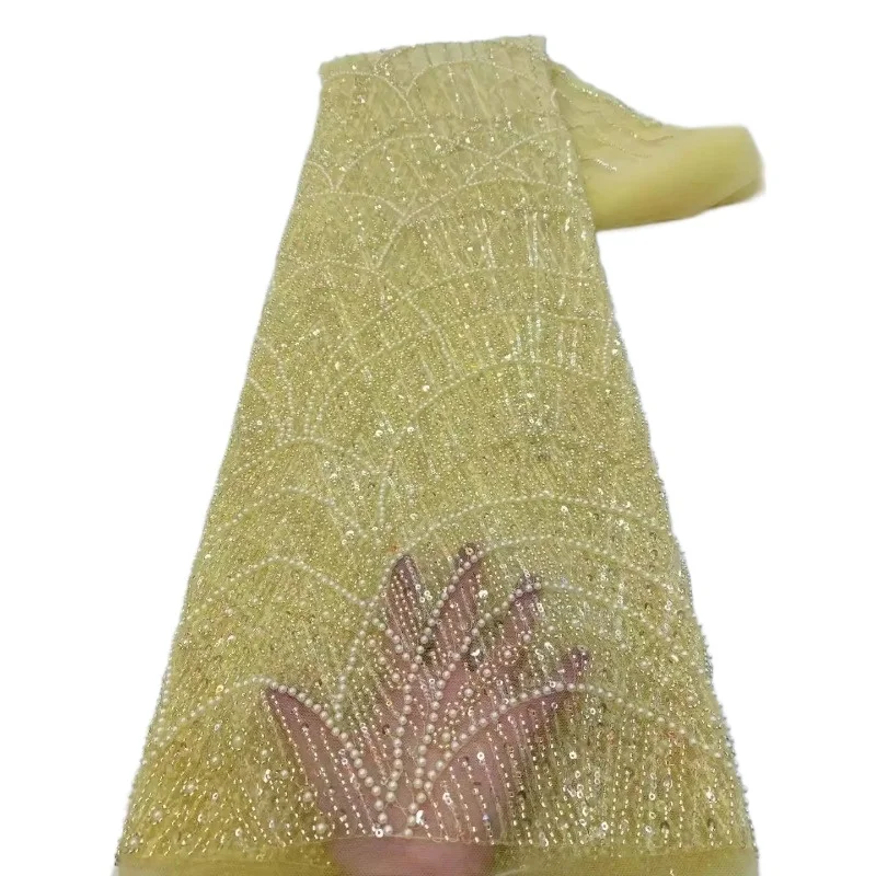 

10 Colors Beaded Embroidered Diamond Material Accessories Multicolour Evening Party Gown Sequin Mesh Wedding Dress Floral Fabric