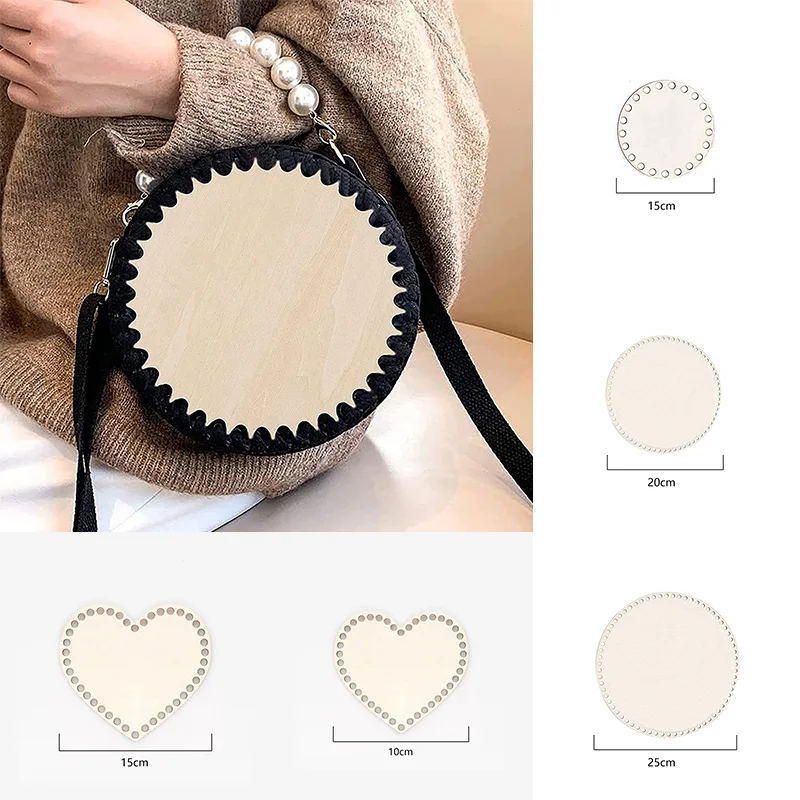 1PC Natural Wooden Basket Bottom Crochet Basket Base for DIY Hand-Woven Frame Wood Craft Basket Making Weaving Supplies