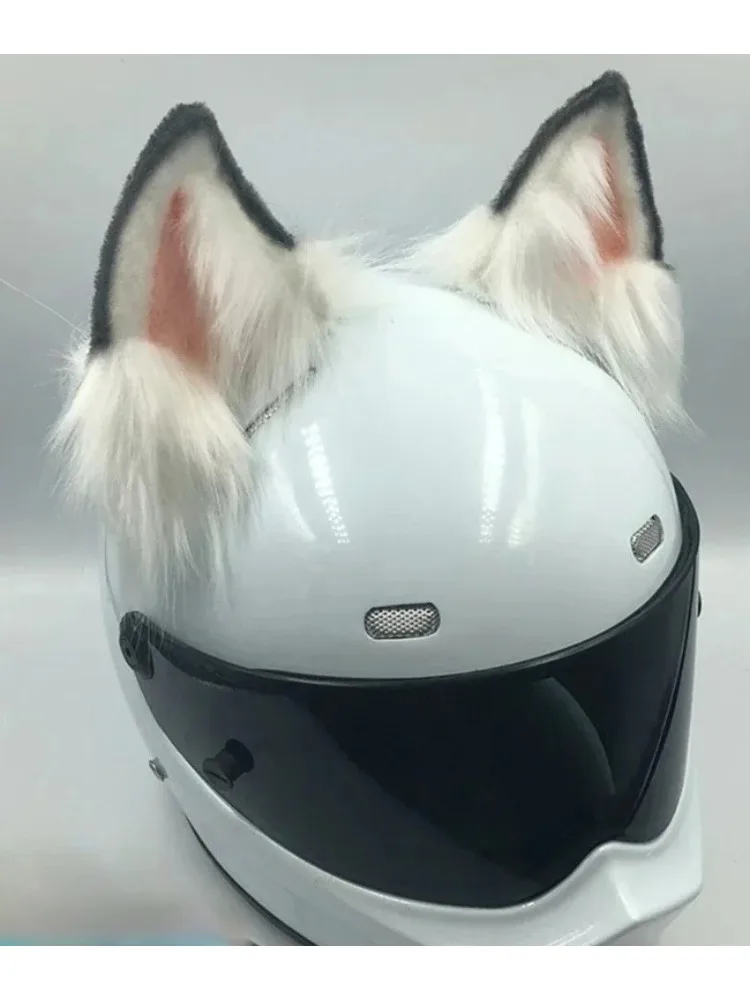 Doseei-キツネの耳のヘルメットオーナメント、オートバイのライダー、スキーヘルメット、猫とオオカミの耳、注目を集める装飾