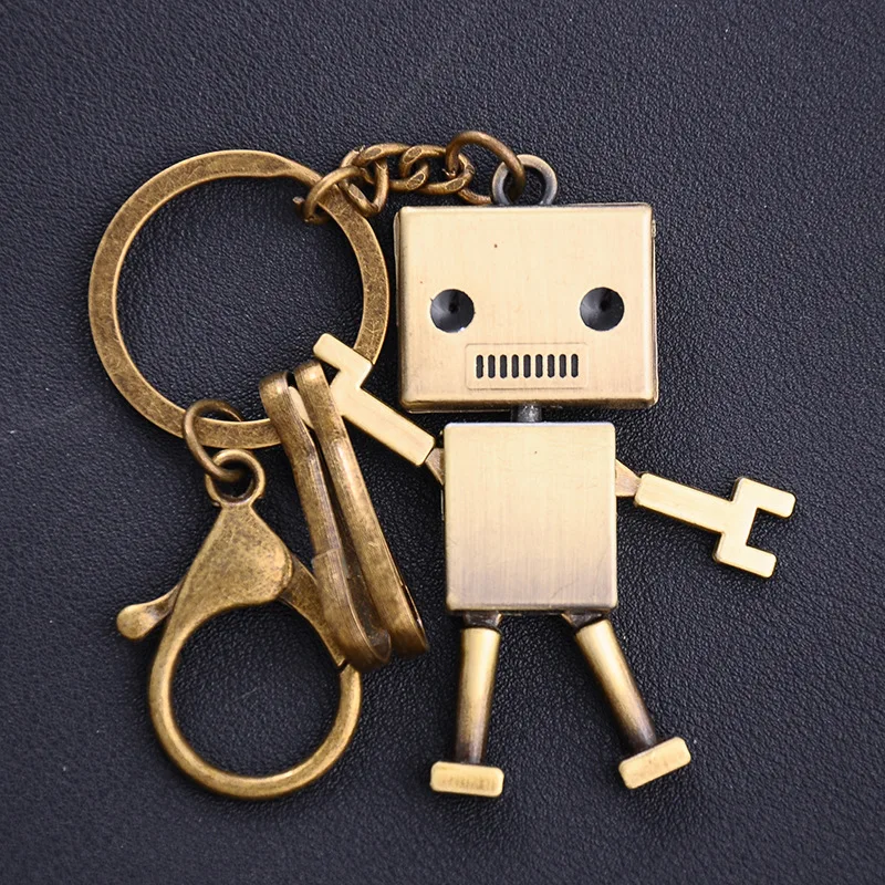 Girl Cute Cartoon Animal Robot Key Chain Brass Decor Women Keychain Bag Pendant Charm Creative Key Ring Lovers Best Gift Jewelry