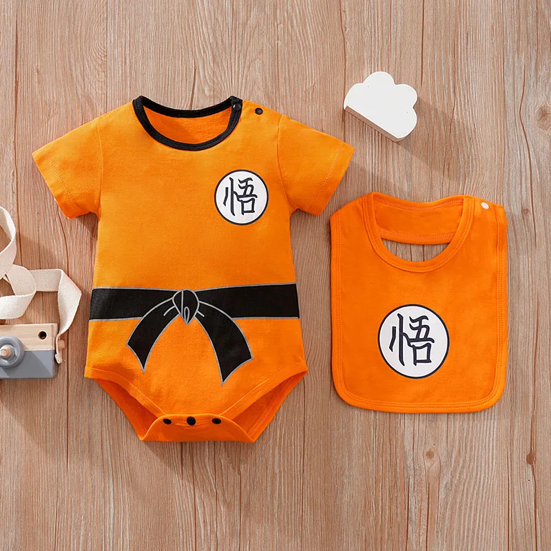 Newborn Clothing Handsome Anime Role Play Cotton Comfortable And Soft Summer Boys And Girls Short Sleeved Baby Triangle Jumpsuit