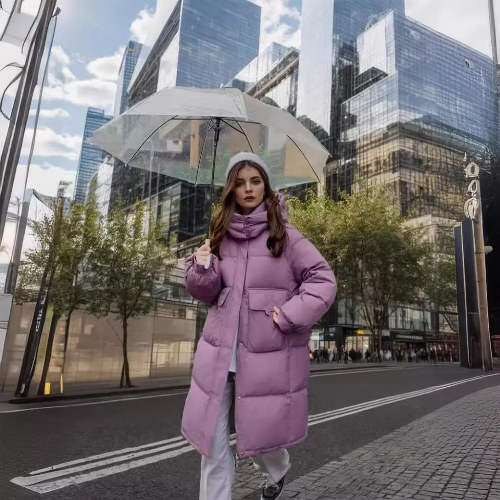

Winter Women's Cotton-Padded Jacket Mid-Length Over-The-Knee Versatile Small Fit Fashion Coat for Students New Arrival