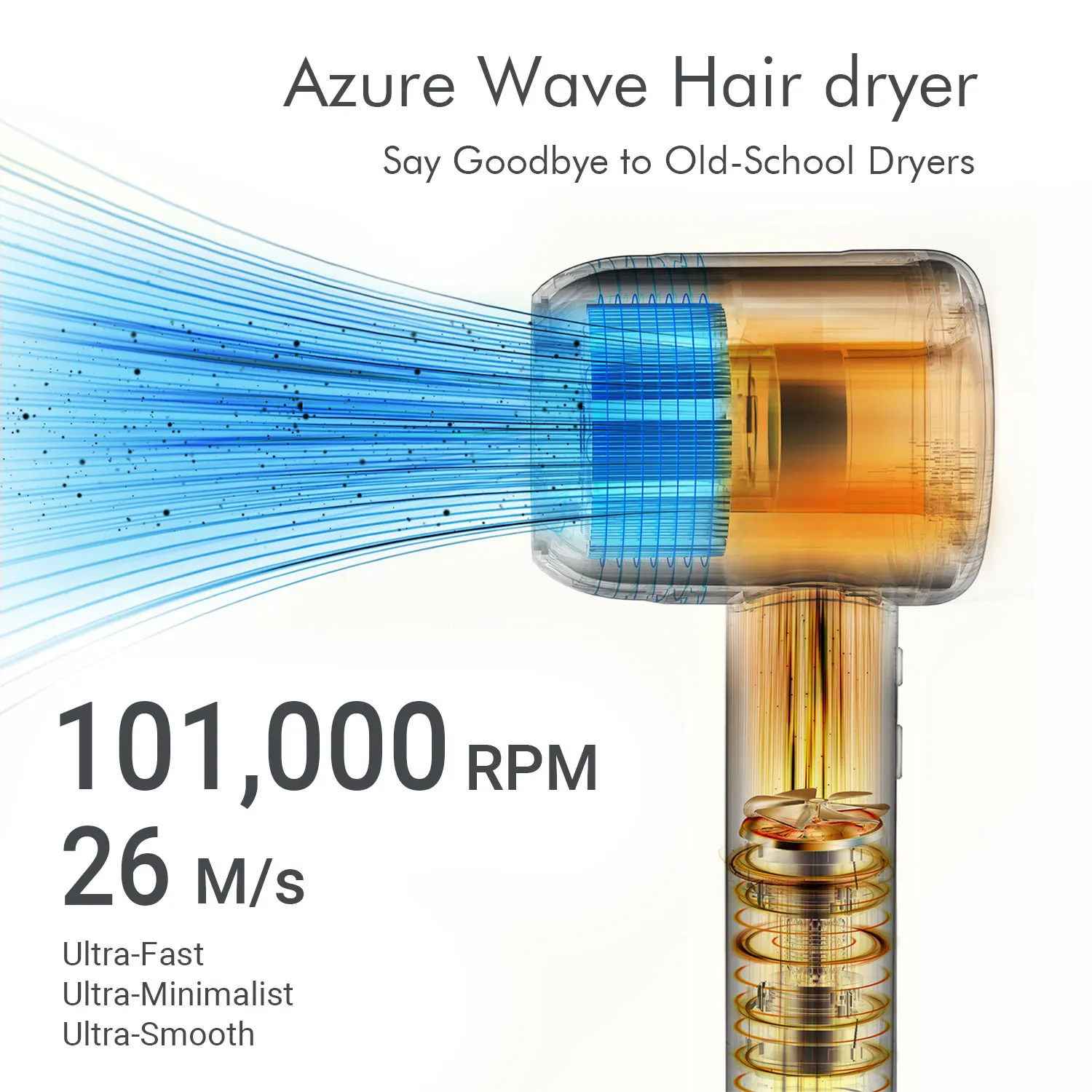 KIPOZI Azure Wave Hair dryer Low Noise Constant Temperature Quick Drying Suitable For Home Travel Hair Dryer Dormitory Blow Drie image 5