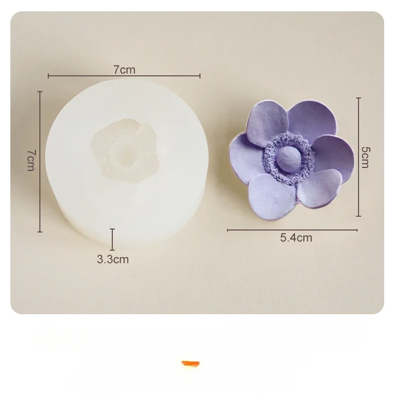 Anemone Silicone Mold DIY Anemone Flower Scented Candle Gypsum Moulds Handmade Soap Silicone Mold