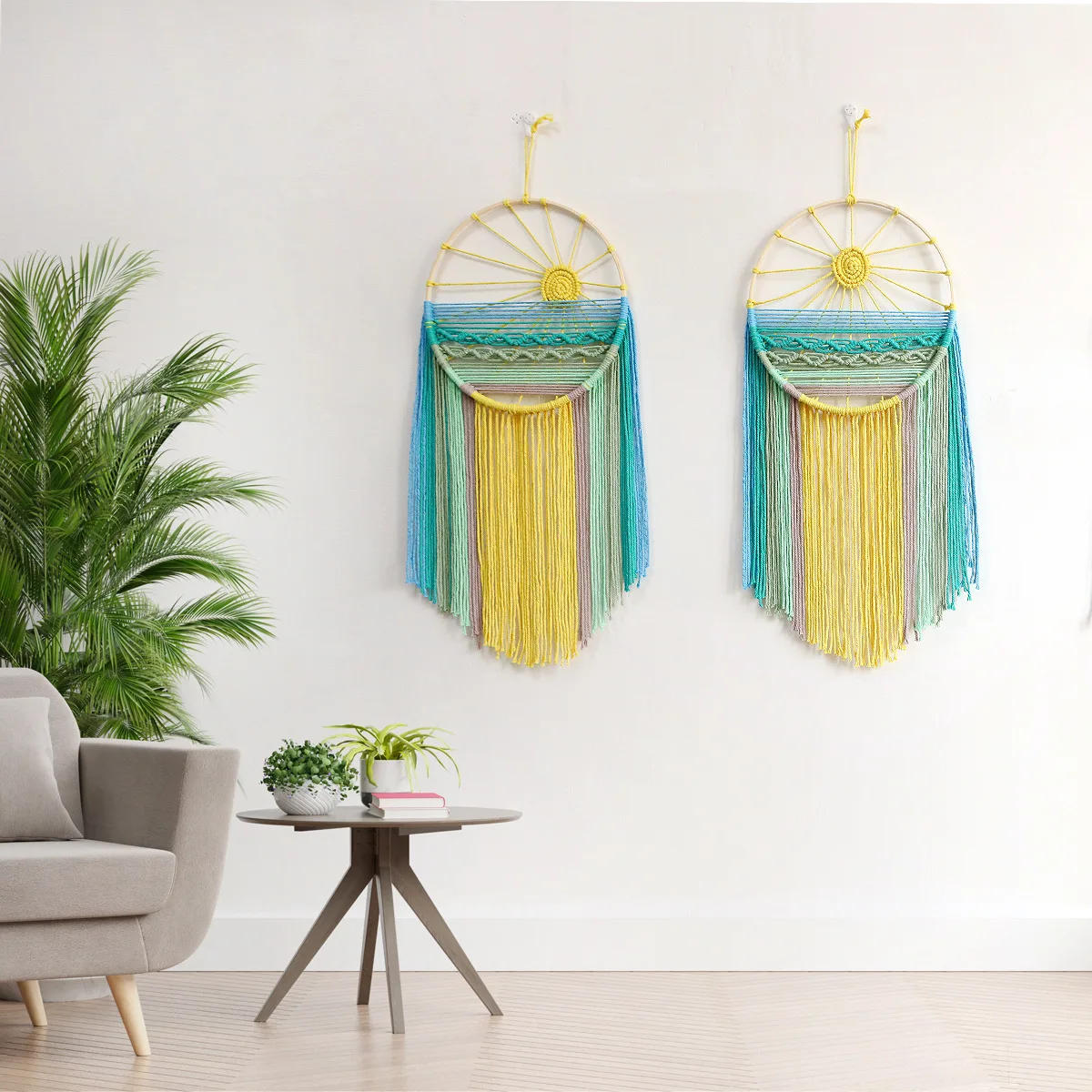 Macrame Wall Hanging Hand Woven Sun Tassel Tapestry Boho Home Decor For Bedroom Living Room Wall Ornament 3 Styles Available