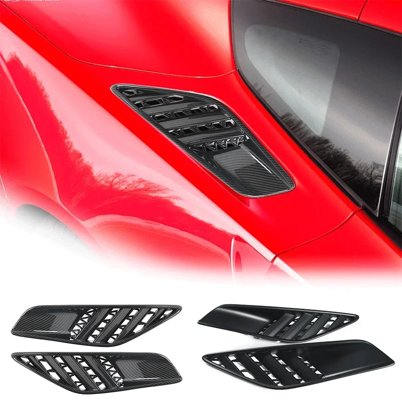 

For 2014-2019 Chevrolet Corvette C7 ABS Carbon Fiber Texture Car Styling Rear Fender Vent Cover Sticker Car Exterior Accessories