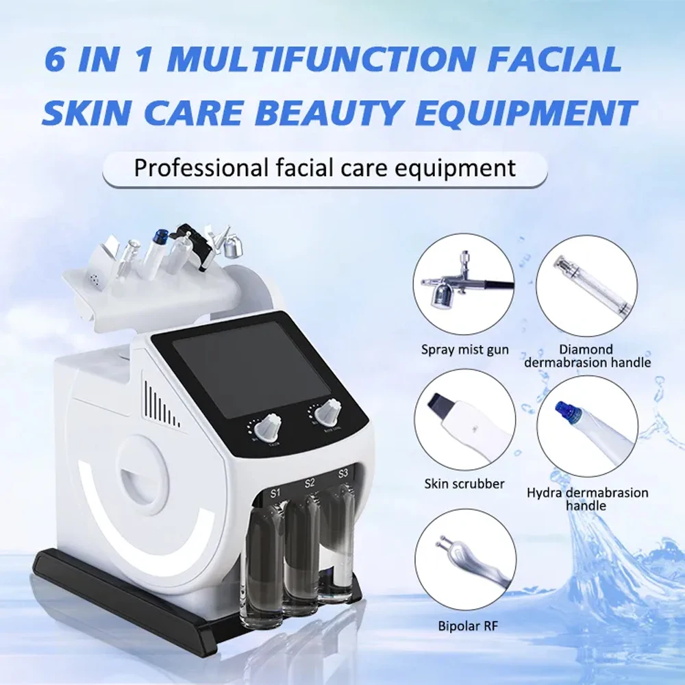 6 in 1 Hydro Dermabrasion Machine Small Bubble Exfoliator Facial Mask Face Lifting Professional Beauty Salon Spa Device