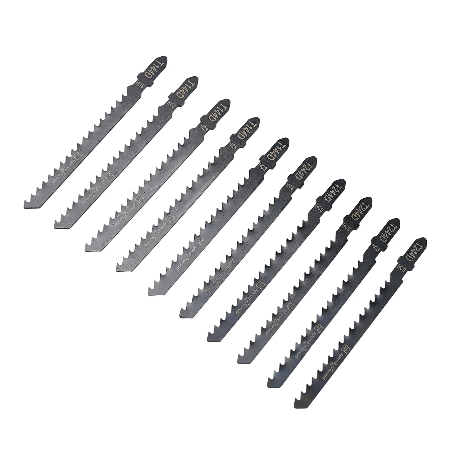 

10Pcs HCS JigSaw Blades T144D+T244D High Carbon Steel Jig Saw Set Fast-Cutting Reciprocating Jigsaw Blade For Wood Board Plastic