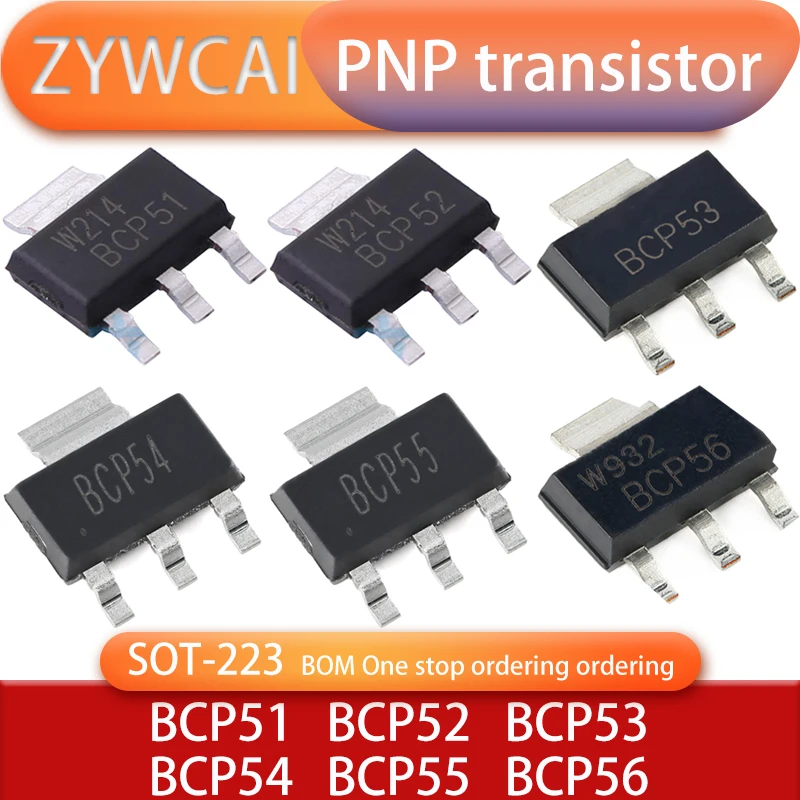 BCP51 BCP52 BCP53 BCP54 BCP55 BCP56 SOT-223 20PCS BJT power Silicon Epitaxial PNP transistor