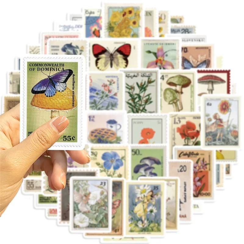 10/30/50PCS Color Plant Stamp PVC Sticker Aesthetic Korean Decoration Scrapbooking Stationery Hand Accounting Supplies